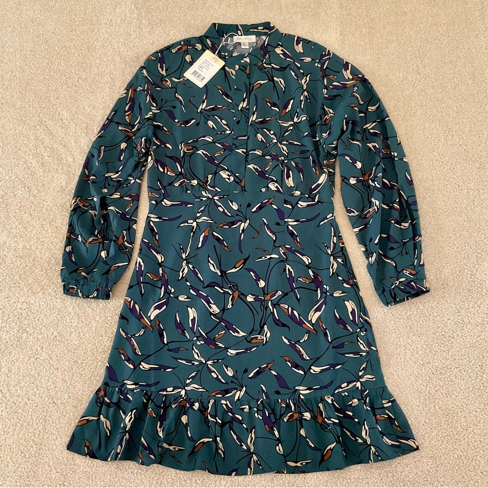 NWT See U Soon Teal Print Dress, Small